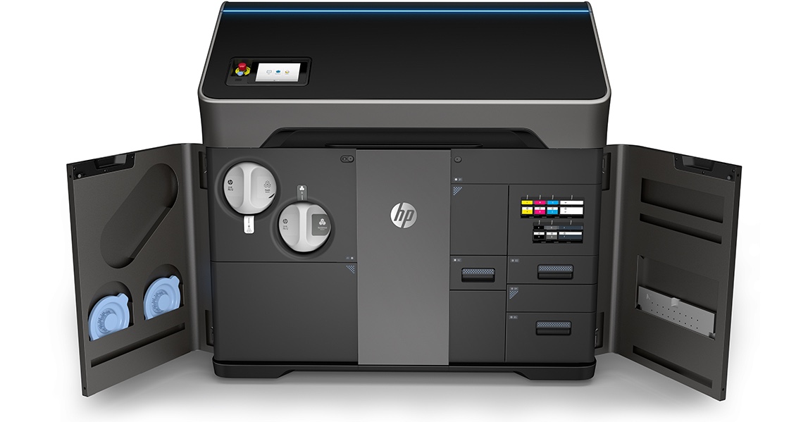 HP JetFusion 3D Printer with maintenance doors open